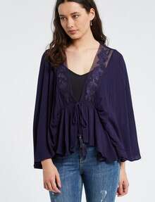 B.O.G Collective Barletta Batwing Top, Navy product photo